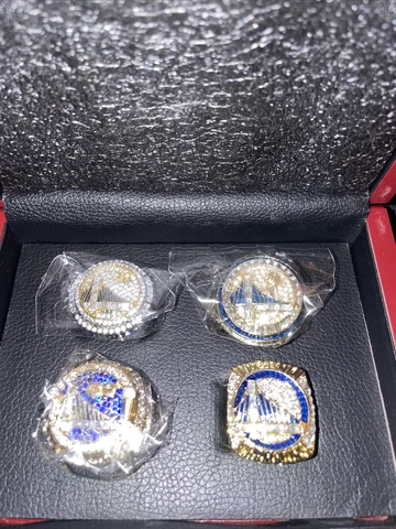 4 PCS Golden State Warriors Championship Ring Complete Set W Box Cover