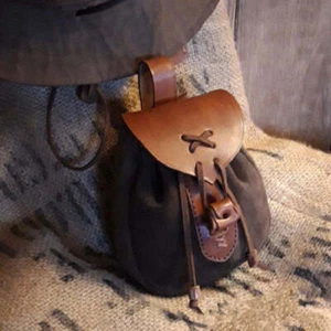Bolso de cinturón medieval de cuero sintético con cordón vintage bolso de cintura bolso de dados disfraz - Imagen 1 de 18