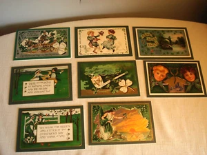 Lotto di 8 cartoline giorno di San Patrizio retro montato in cartone - Foto 1 di 5
