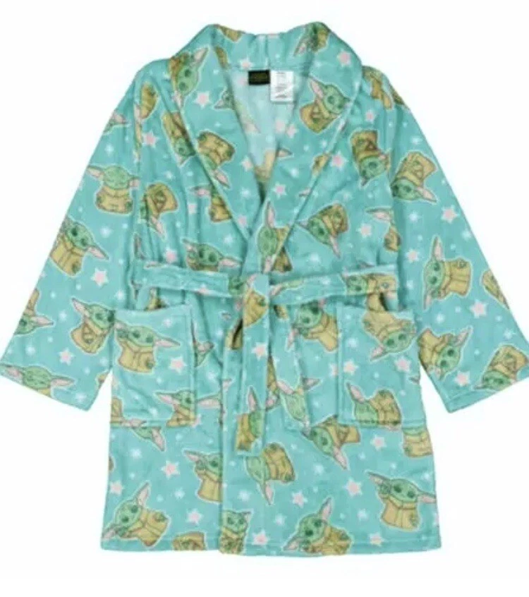DISNEY Star Wars The Mandalorian Baby Yoda FLEECE Robe GIRLS SIZE 6/6X NEW - Image 1 of 1