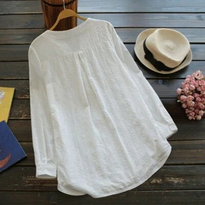 Women Tops Long Sleeve Shirt Ladies Casual Blouse V-Neck - Picture 1 of 10