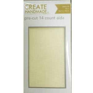 Create Handmade Cross Stitch Aida Cloth 14 Count ECRU LEMON Size 36x45cm - Picture 1 of 2