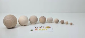 Plain Natural Wooden Craft Balls Beads WITH NO HOLE SIZE 6mm - 55mm. DIY - Picture 1 of 12