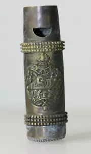 WW1 Somme Whistle Brass Match Safe Vesta Case - Picture 1 of 10