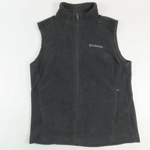 Chaleco Columbia Para Hombre Talla Pequeña Polar Negro Bolsillos con Cremallera Completa - Imagen 1 de 7