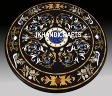 36" Round Marble Coffee Table Top Peirta Dura Marquetry Hallway Decor 