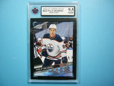2020/21 UPPER DECK UD YOUNG GUNS HOCKEY CARD #204 PHILIP BROBERG ROOKIE KSA 9.5 - Image 1 of 2