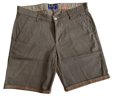Ditch Plains Ricky Singh Mens 34 Green Gray Olive Flip Cuff Shorts Cotton NEW - Image 1 of 4