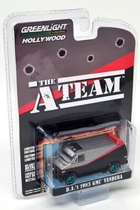 Greenlight 1/64 A-Team GMC Vandura B.A's 1983 Blue Wheel Chase Diecast Modellauto - Bild 1 von 5