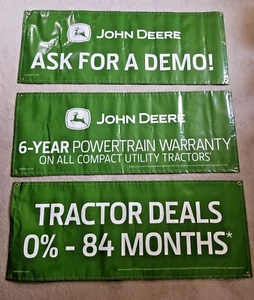 Lot of 3 John Deere Dealership Vinyl Display Banners - Bild 1 von 17