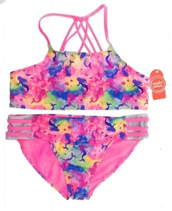 Wonder Nation Girl's Bikini Swimwear Bikini Swimsuit Mermaids Multi Color - Picture 1 of 4