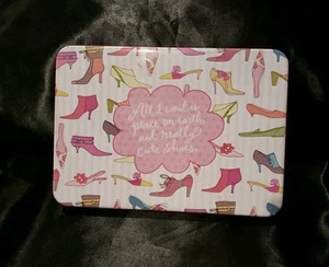 Stationary Gift Set In Box Tin ALL I WANT IS PEACE ON EARTH & REALLY CUTE SHOES - Picture 1 of 4