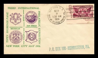 SELLOS DR JIM PORTADA EE. UU. TIPEX MICHIGAN CENTENARIO PRIMER DÍA EMISIÓN SCOTT 778A Foto 1 de 2