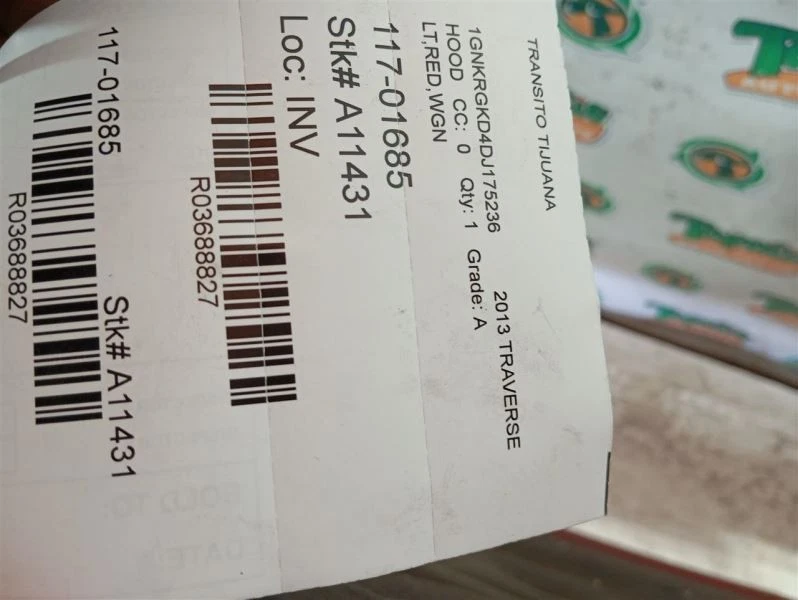 Hood Fits 13-17 TRAVERSE 3688827 - Изображение 1 из 4