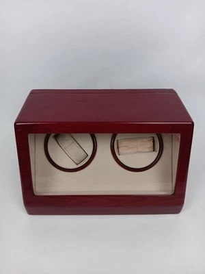 Wood Watch Display Case Box Auto Rotating Watch Display No Power Supply  - Image 1 of 4