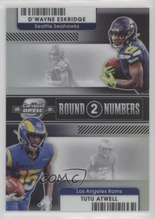 2021 Contenders Optic Round Numbers D'Wayne Eskridge Tutu Atwell Rookie RC - Image 1 of 3