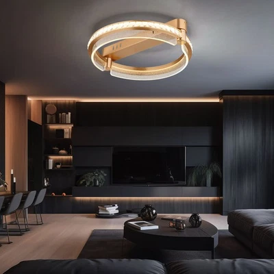 Plafoniera Lampada di Cristallo Dimmerabile LED Telecomando Cct D 40 CM - Immagine 1 di 4