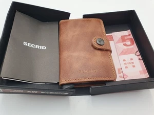 Secrid Mini Wallet Brown Leather Vintage Cognac Rust New With Box - Picture 1 of 9