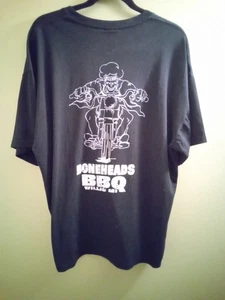 Mens XL Gildan Boneheads BBQ Black Skull Funny Michigan Tee Motorcyle Graphic - Picture 1 of 3