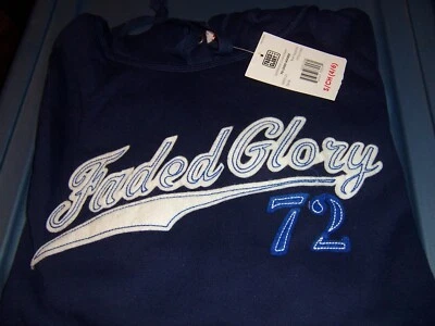 Sudadera con capucha para mujer Faded Glory Navy nueva con etiquetas No. Sudadera 72 - TALLA PEQUEÑA (4/6) Foto 1 de 3