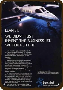 1983 LEARJET 35A BUSINESS PASSENGER JET Vntg-Look DECORATIVE REPLICA METAL SIGN - Picture 1 of 1