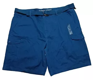 Northwest Territory Blue Cargo Shorts With Belt. Big Men's Size 44 New With Tags - Picture 1 of 14