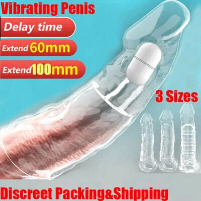 MAN Condom Sheath Bigger Penis-Extender-Enlarger Girth Enhancer Realistic Sleeve - Image 1 of 4