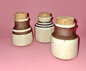Vandor Imports San Francisco Stoneware Jars with Cork Stoppers Japan set of 3 - Picture 1 of 15