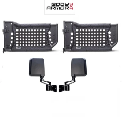 Body Armor 4X4 GEN 3 Front Trail Doors + Mirrors Fits 07-18 Wrangler JK - Image 1 of 4