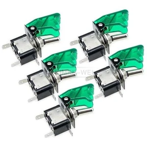 5x 12V/20A Auto KFZ LKW Schalter Kippschalter LED Beleuchtet EIN/AUS Schutz Grün - Picture 1 of 9