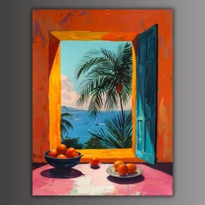 Signed "Warm Tile, Cool Fruit, & Ocean Air" Original Painting  - Picture 1 of 1