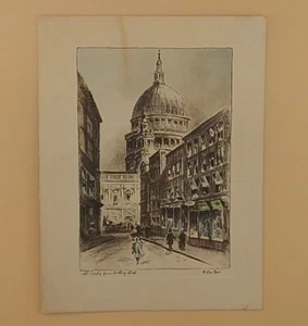 Old Christmas Card Front, St. Pauls From Watting Street By W. Van Geel - No Back - Picture 1 of 2