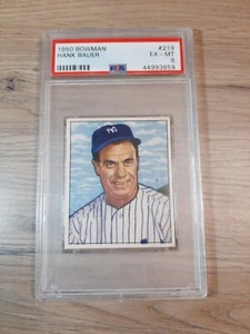 1950 Bowman #219 Hank Bauer New York Yankees PSA 6 - EX-MT RC - Picture 1 of 2