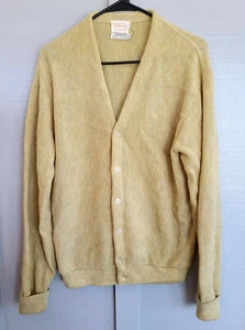 Vintage Brent Large ZEFKROME Modacrylic Button Up Cardigan Sweater Kurt Cobain  - Picture 1 of 4