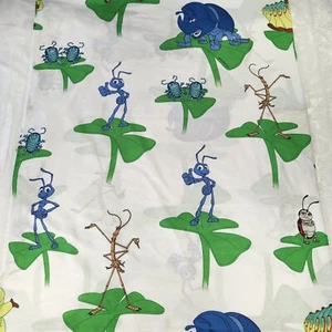 Vintage A Bug's Life Bed Sheet Twin Flat Fabric Material Craft Disney Pixar 90s - Picture 1 of 4