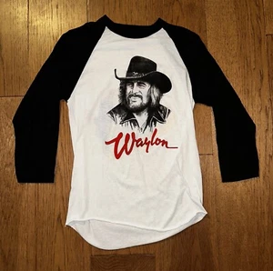 VTG Waylon Jennings ‘84 Tour Band Country Music Raglan Tee Shirt Deadstock RARE - Picture 1 of 5