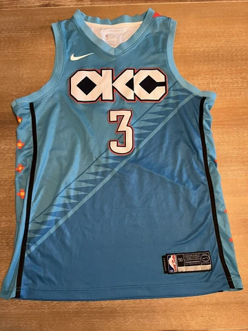 Oklahoma City Thunder Blue Nike City Edition Jersey Chris Paul #3 Mens Large Cover