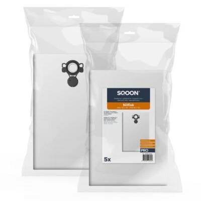 SQOON 10 Staubsaugerbeutel passend für Nilfisk Attix 33 / 44 - VHS 40 / 42