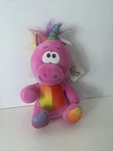 Six Flags UNICORN Plush Pink Rainbow 11" Stuffed Animal Prize Toy  - Picture 1 of 11