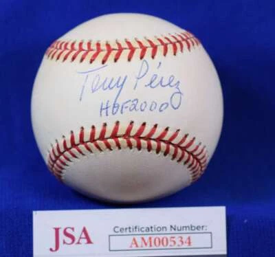 Tony Perez  HOF 2000 JSA COA Autograph National League Signed Baseball 1 - Image 1 of 2