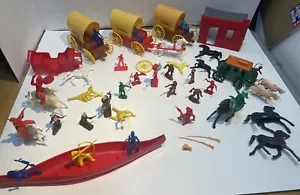 Vintage Mixed Lot MPC, Marx, Tim Mee Soldiers, Cowboys, Indians, Horses, Wagons - Picture 1 of 24