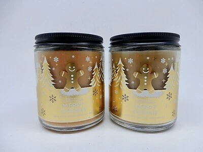 2 BATH & BODY WORKS WHITE BARN MERRY COOKIE 1 VELA PERFUMADA MECHA 7 OZ NUEVO Foto 1 de 4