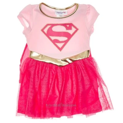 DC Comics Supergirl Superhéroe Niña Disfraz Niñas Rosa Tutú Vestido Capa L 12 14  Foto 1 de 4