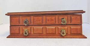 Organizador de almacenamiento de caja de baratijas para joyería de madera marrón con 1 cajón - Imagen 1 de 7