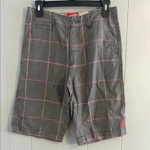 Vans Gray and Red Flat Front Shorts Boys Size 16 - Picture 1 of 6