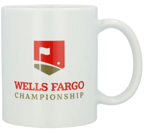 Wells Fargo Championship White & Red Logo Mug- Beautiful Free Ball Marker Cover