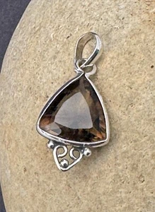 COLGANTE DE CUARZO AHUMADO GENUINO Plata de Ley 925 ¡ENVÍO GRATUITO!! - Imagen 1 de 15