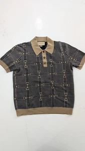 Gucci Horsebit Jacquard Wool Knit Polo – Blue/Gold – Size Small – Made in Italy - Picture 1 of 12