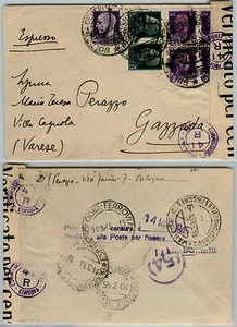 RSI-1L(252A)+Due 25c+Quartina 50c(491/493)-Espresso Bologna->Gazzada 14.3.1945 - Picture 1 of 1