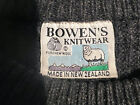 Pull vintage NOUVELLE-ZÉLANDE laine côte épaisse bleu-gris XL-2XL 52" 80 années 90 BOWENS